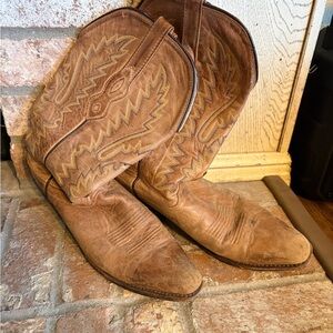 Old West Brown Leather Boots